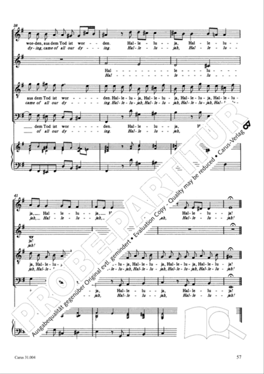 Christ lay in death's cold prison (Christ lag in Todesbanden) 4-Part scores gallery preview page 58