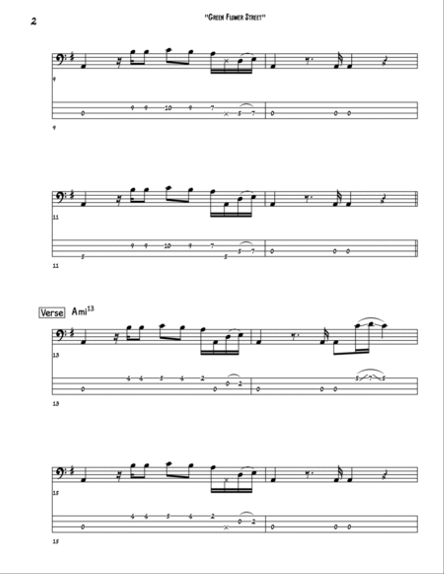 Green Flower Street Bass Guitar scores gallery preview page 2