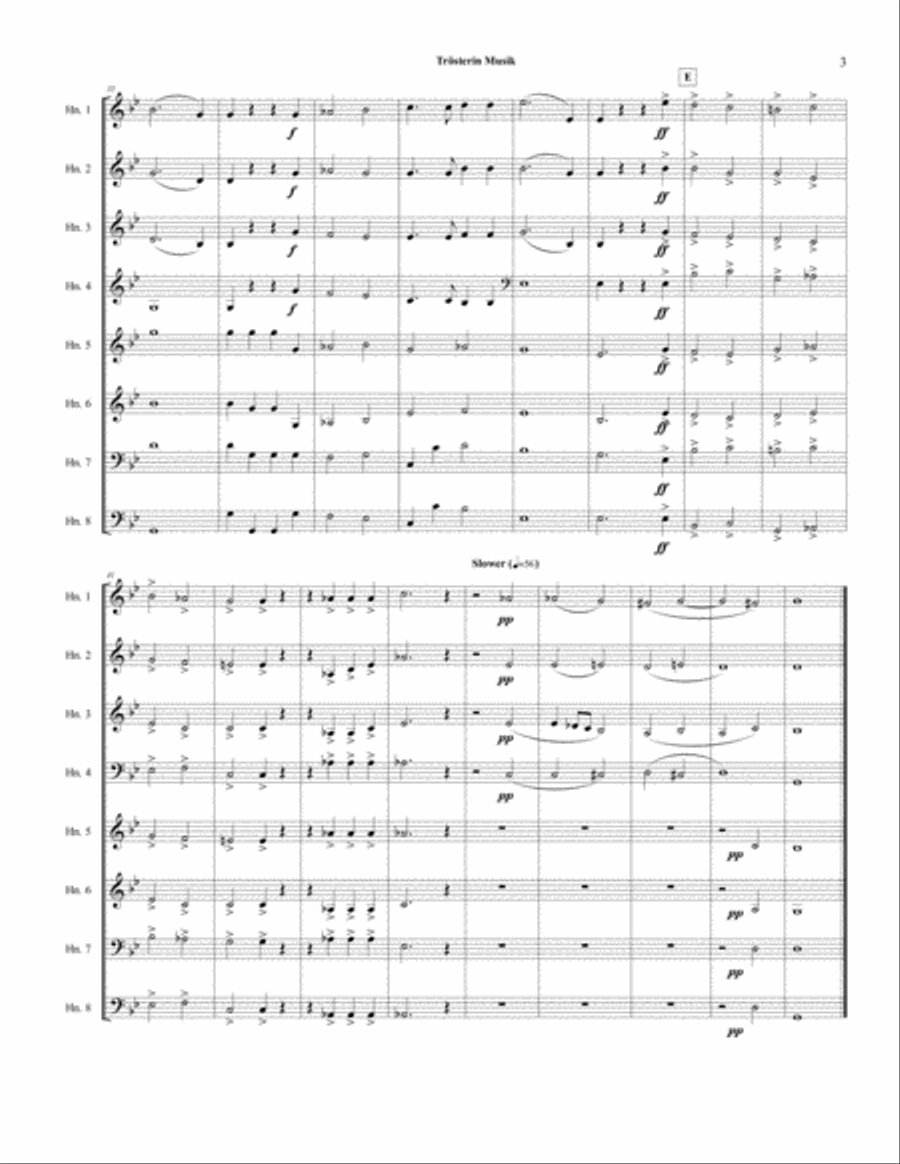 Trösterin Musik for Horn Octet Brass Ensemble scores gallery preview page 4
