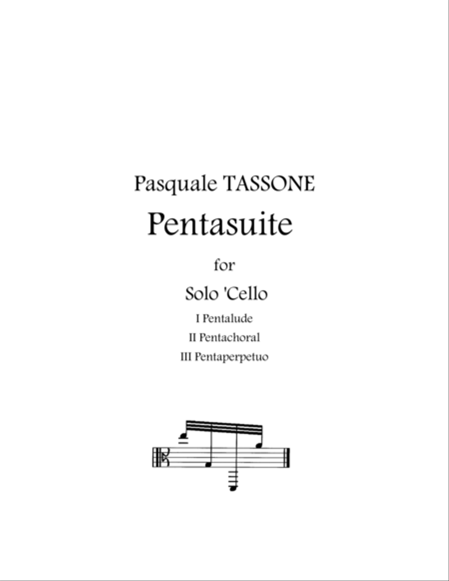 Pentasuite for Solo Cello Cello Solo scores gallery preview page 1