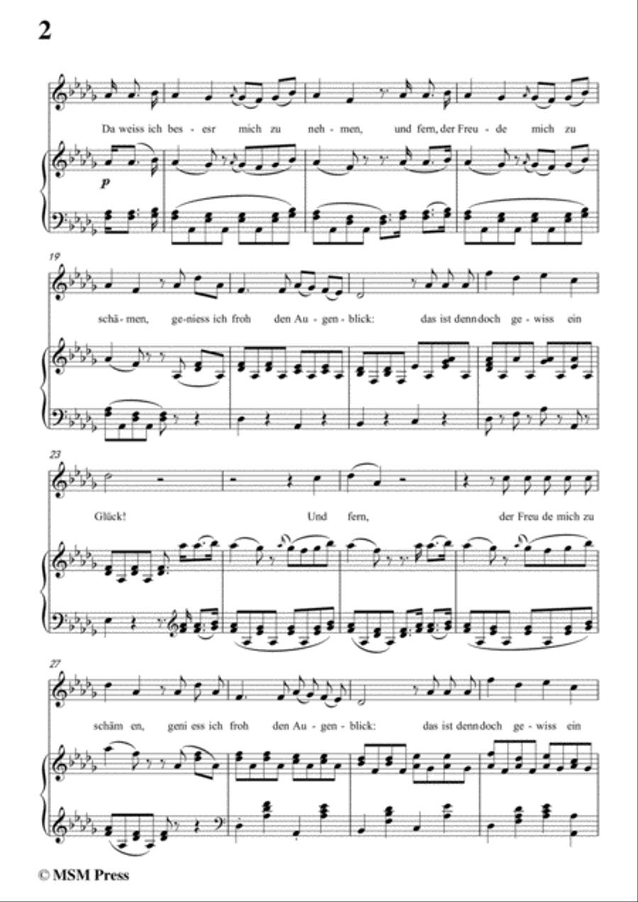Schubert-Irdisches Glück,Op.95 No.4,in c sharp minor,for Voice&Piano Voice scores gallery preview page 4