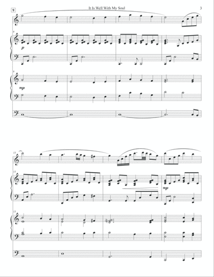 It Is Well With My Soul - Flute Solo, Piano, & Organ Flute Solo scores gallery preview page 3