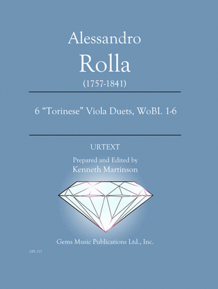 Book cover for 6 "Torinese" Viola Duets, WoBI. 1-6