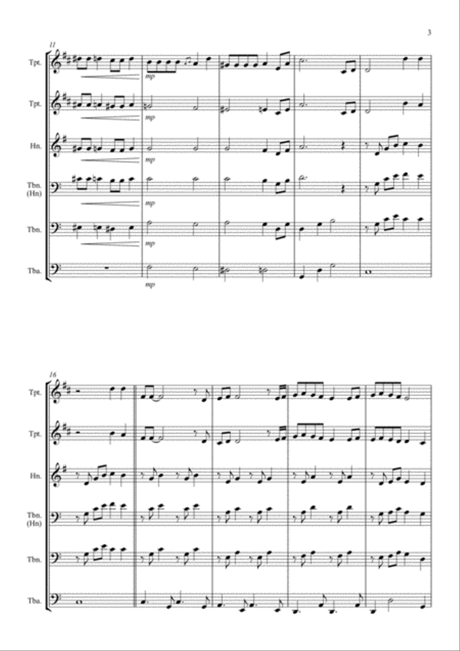 Bohemian Rhapsody Brass Quintet scores gallery preview page 3