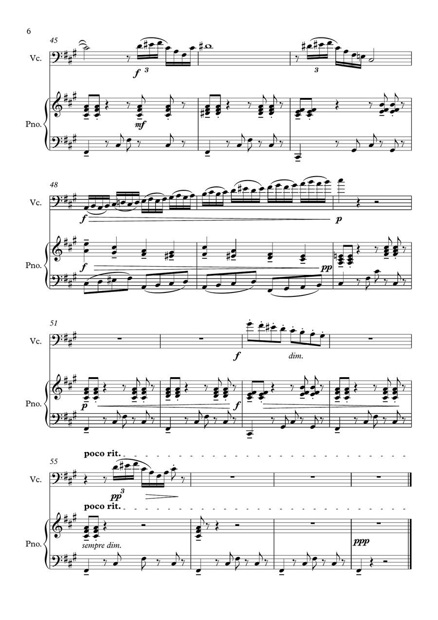 Sultry Nights (Cello) Piano scores gallery preview page 6