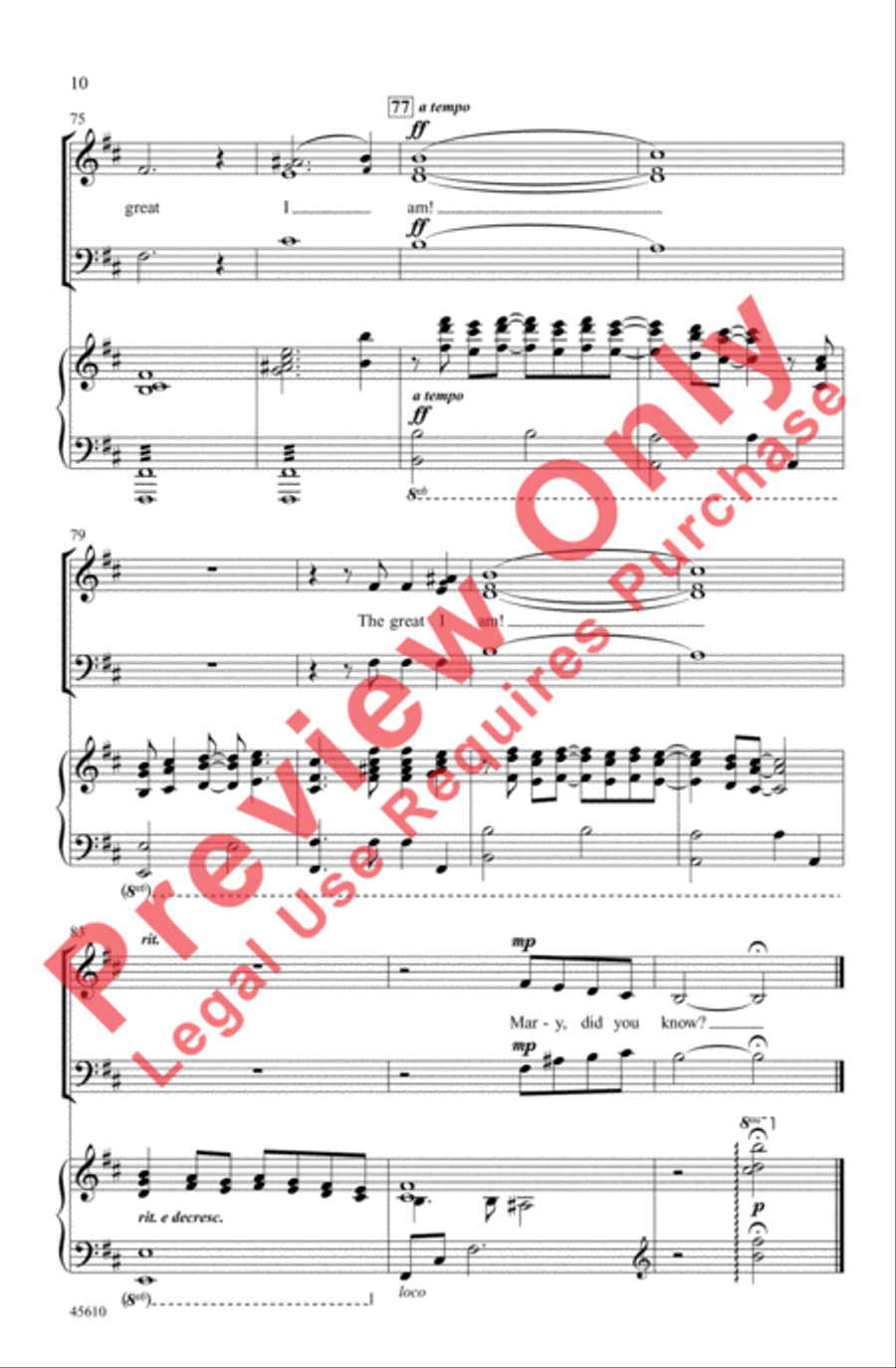 Mary, Did You Know? 3-Part scores gallery preview page 10