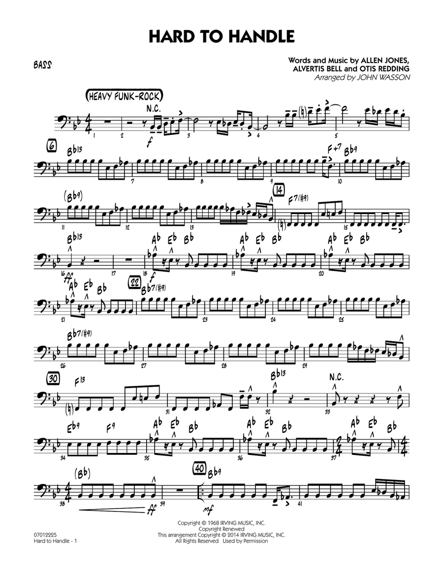 Hard to Handle - Bass Jazz Ensemble scores gallery preview page 1