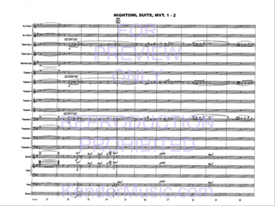 Nightowl Suite, Movement 1 (11 p.m. - Searching For Birdland) Jazz Ensemble scores gallery preview page 4