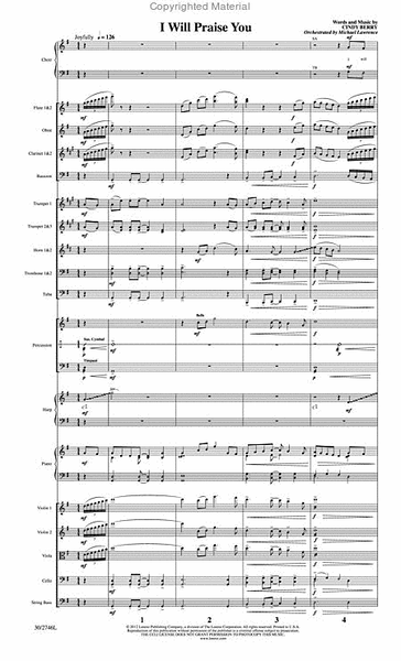 I Will Praise You - Orchestral Score and CD with Printable Parts