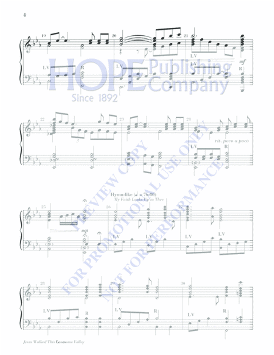 Jesus Walked This Lonesome Valley 5-Octaves scores gallery preview page 4