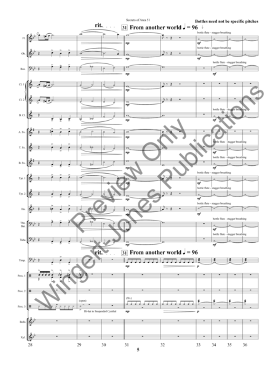 Secrets of Area 51 Concert Band scores gallery preview page 8