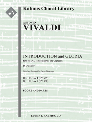 Book cover for Introduction [Jubilate], RV 639 (Op. 108/1) and Gloria (Op. 109/7), RV 588