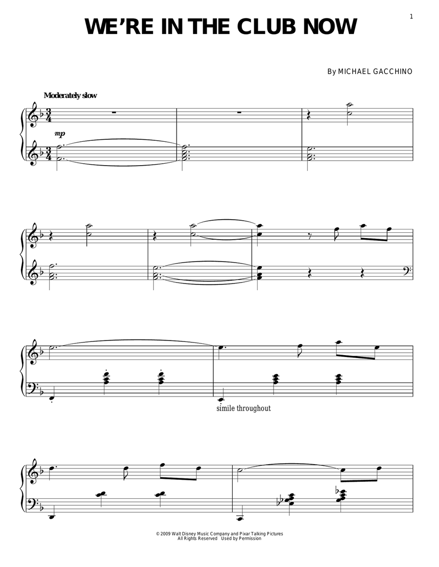 We're In The Club Now We're In The Club Now Piano Solo scores gallery preview page 1