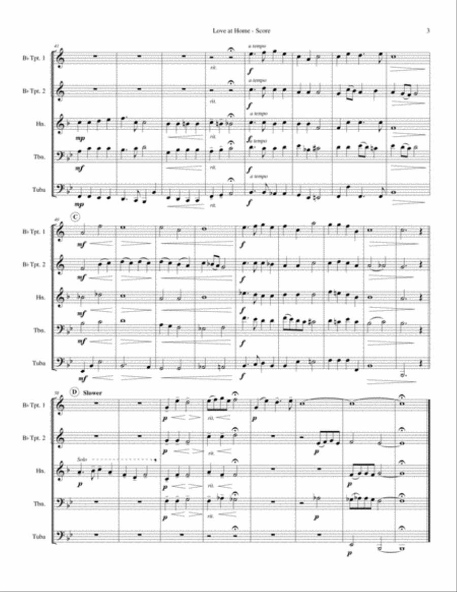 Love at Home Brass Ensemble scores gallery preview page 4