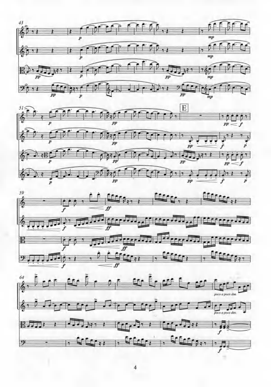 String Quartet No. 1 - Prelude and Metamorphosis (score and parts) String Quartet scores gallery preview page 4