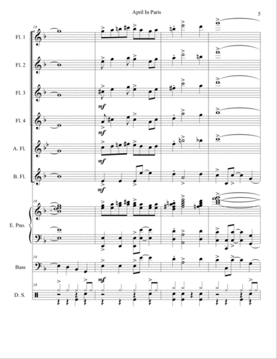 April In Paris April In Paris Woodwind Ensemble scores gallery preview page 5
