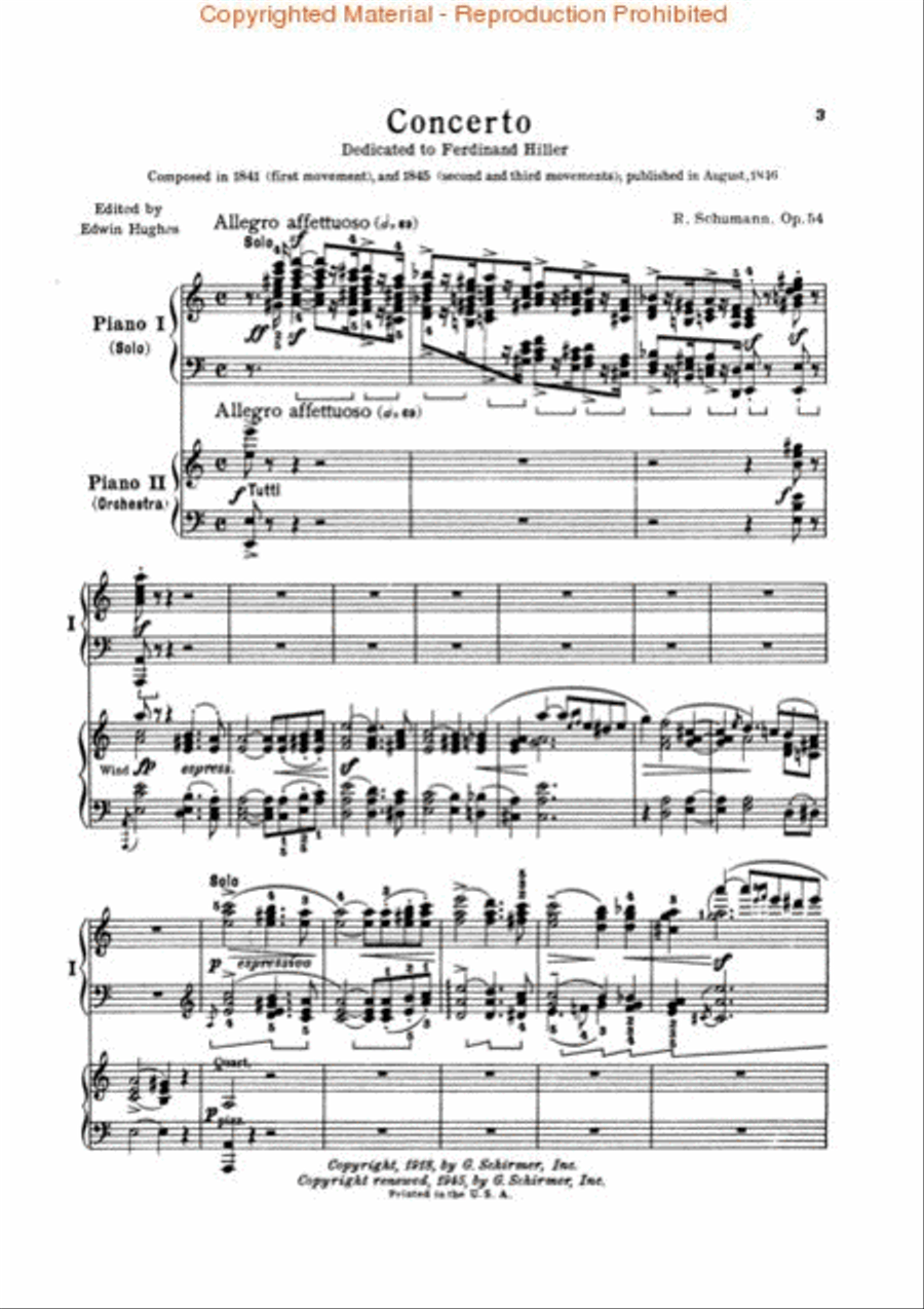 Concerto in A Minor, Op. 54 (2-piano score) Piano scores gallery preview page 2