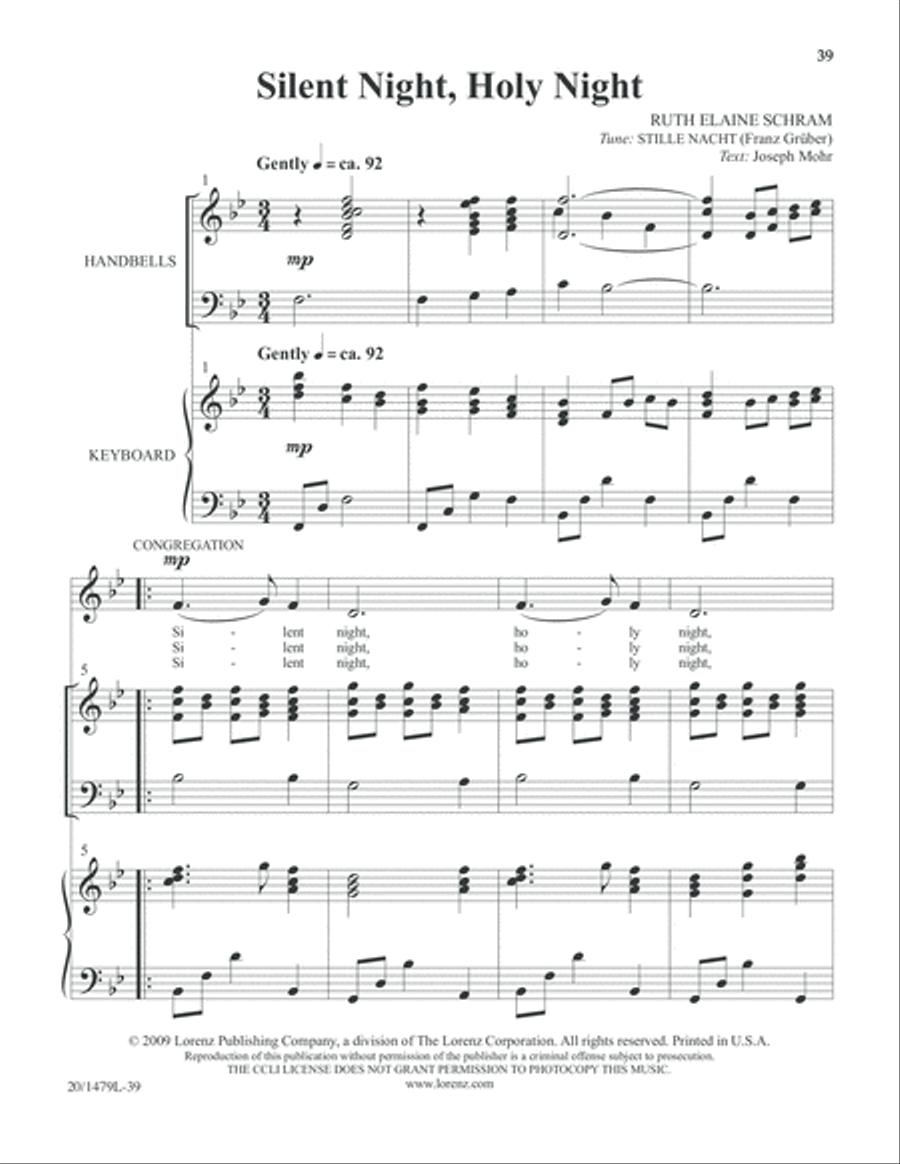 Christmas Carol Celebrations - Keyboard/Handbell Score 5-Octaves scores gallery preview page 40
