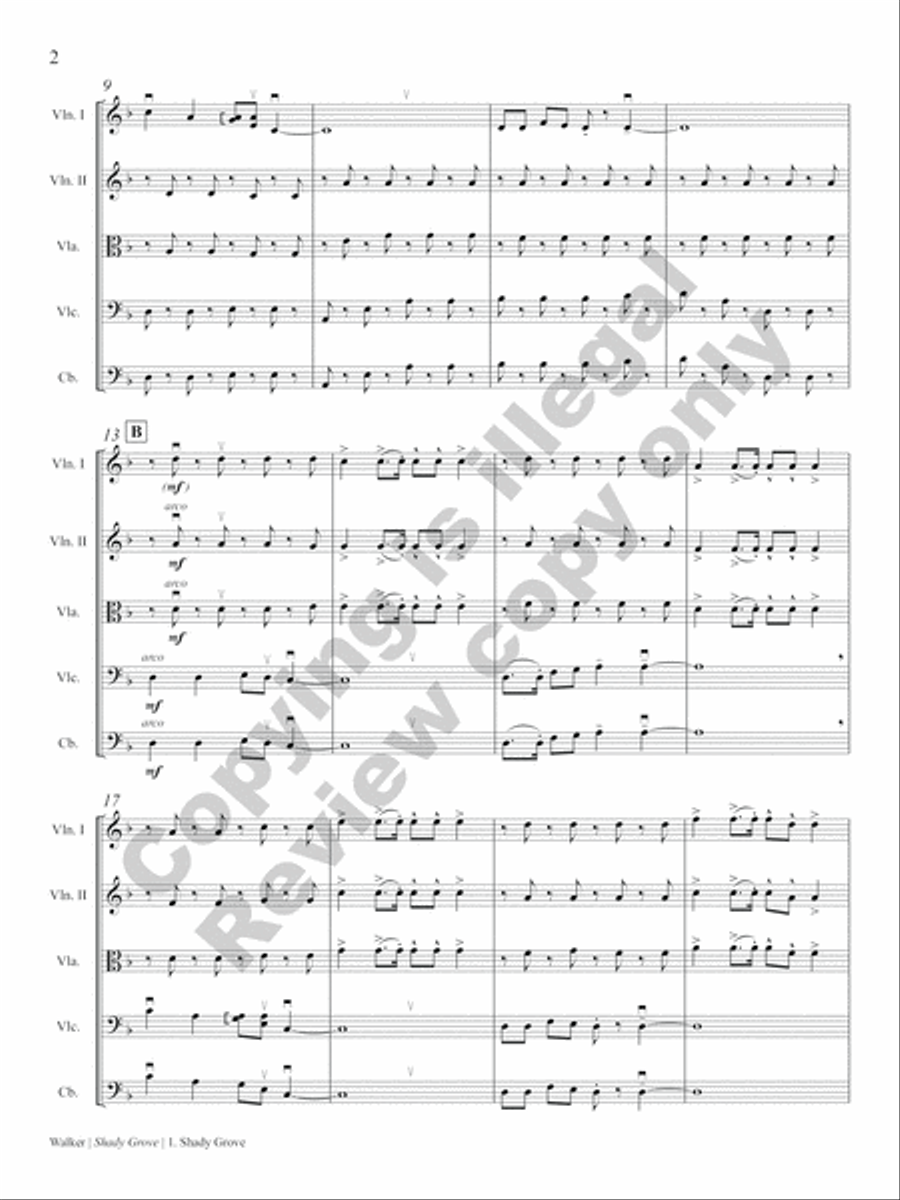 Shady Grove: and Other Songs from the Appalachian Mountains String Orchestra scores gallery preview page 5