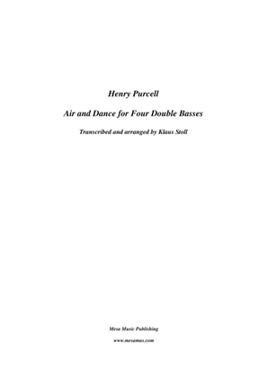 Book cover for Henry Purcell, Air and Dance for Four Double Basses, transcribed and edited by Klaus Stoll.