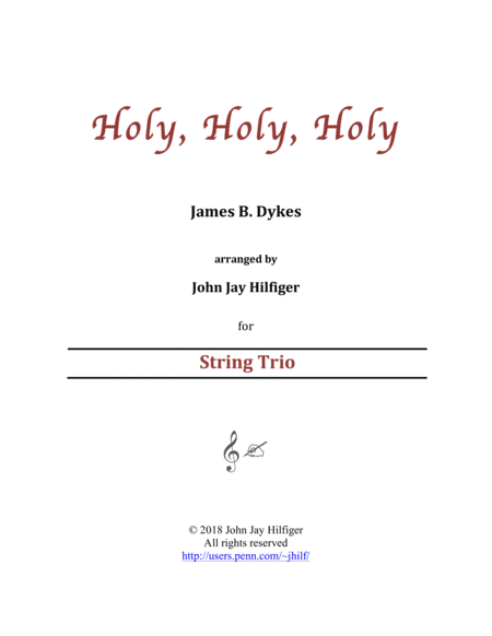 Holy, Holy, Holy for String Trio image number null