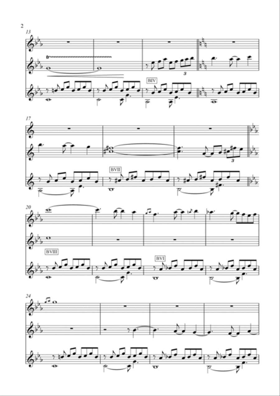 Trio Flute-Violin-Guitar Small Ensemble scores gallery preview page 2