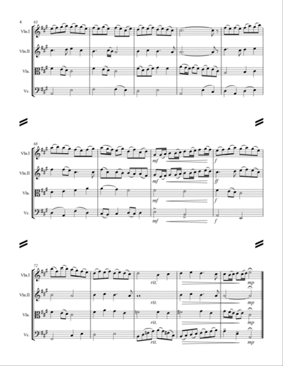 In the Bleak Midwinter (for String Quartet) String Quartet scores gallery preview page 5