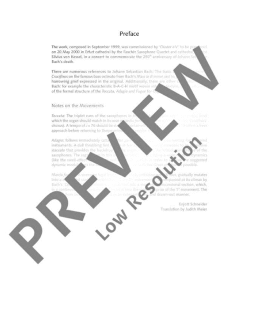 Crucifixus Saxophone Quartet scores gallery preview page 6