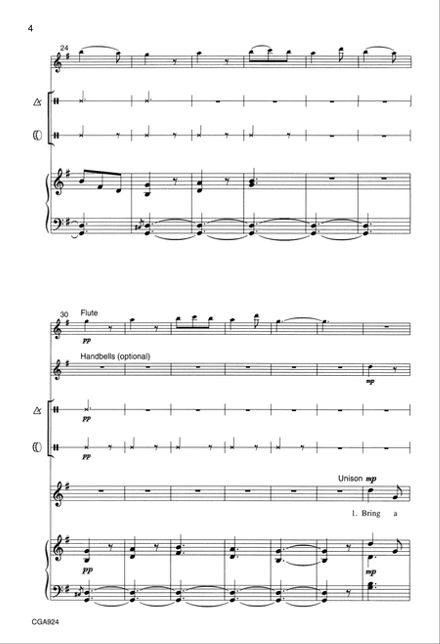 Bring a Torch, Jeannette, Isabella (Two-part) Unison Choir scores gallery preview page 4