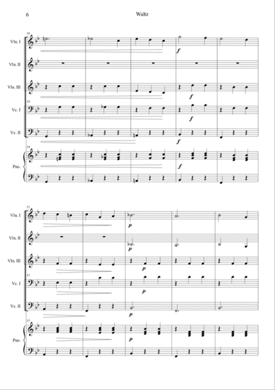 Waltz from Sleeping Beauty Piano Trio scores gallery preview page 6