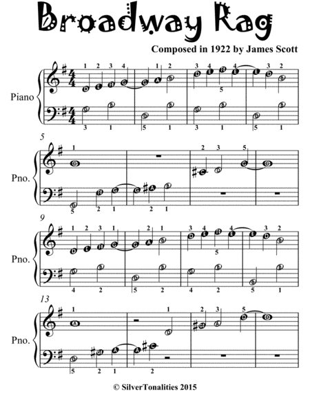Broadway Rag Easiest Piano Sheet Music for Beginner Pianists
