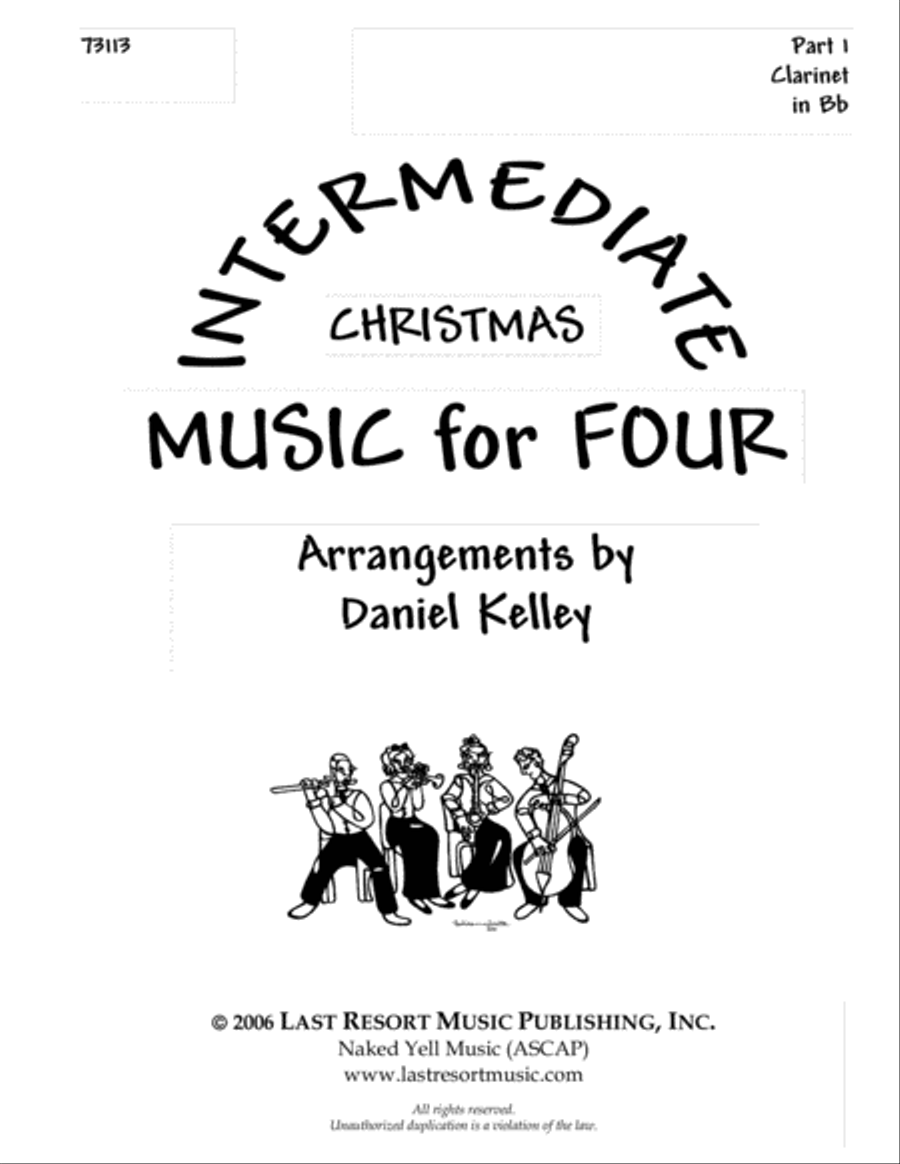 Intermediate Music for Four, Christmas - Part 1 for Bb Clarinet or Soprano Sax 73113DD Woodwind Quartet scores gallery preview page 1