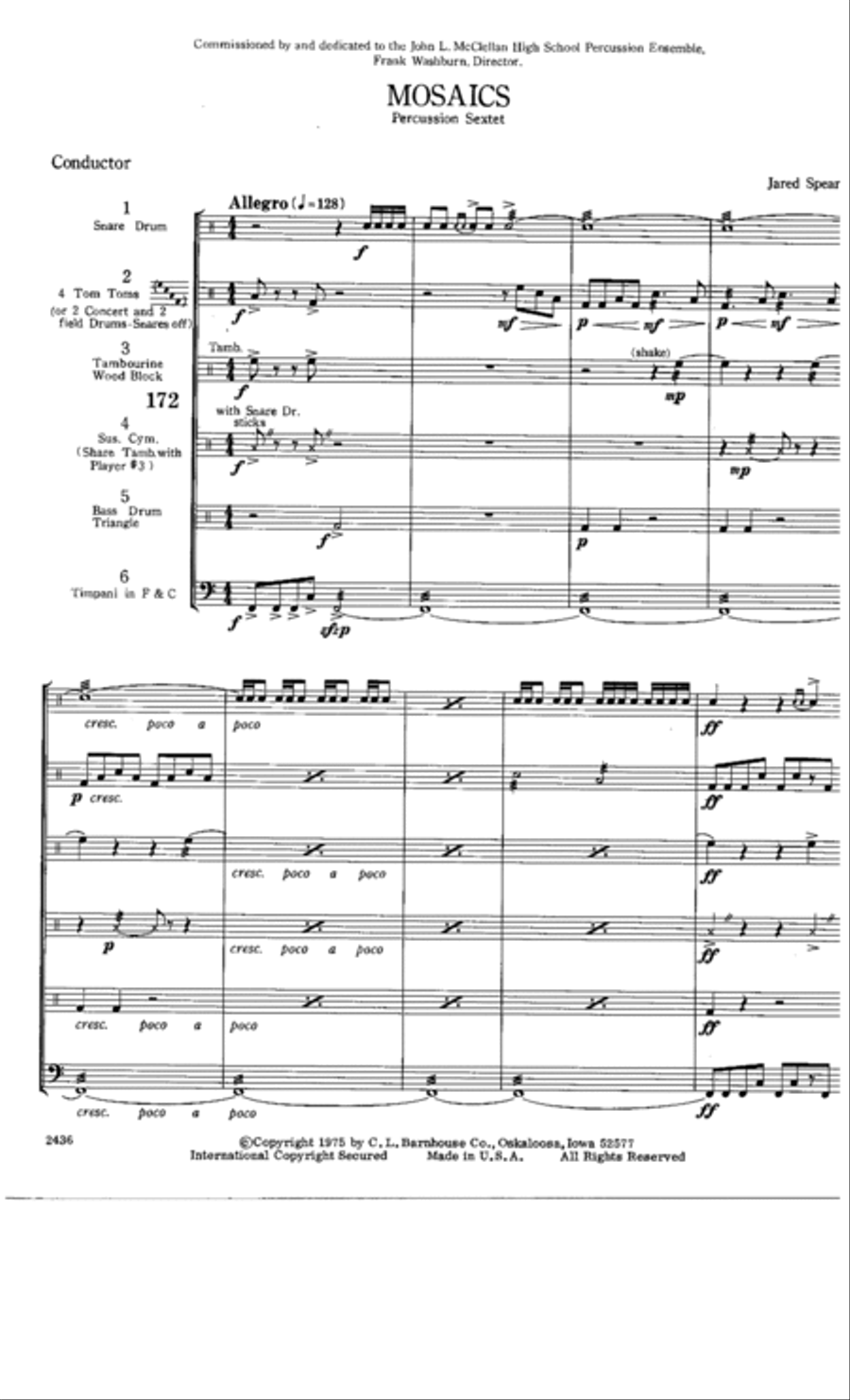 Mosaics Mosaics Percussion Ensemble scores gallery preview page 2