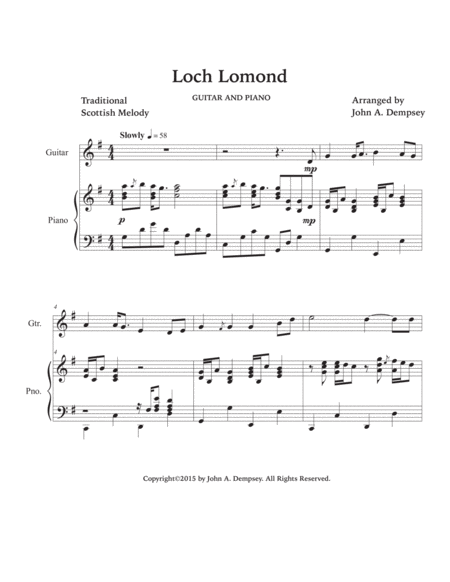 Loch Lomond (Guitar and Piano) image number null