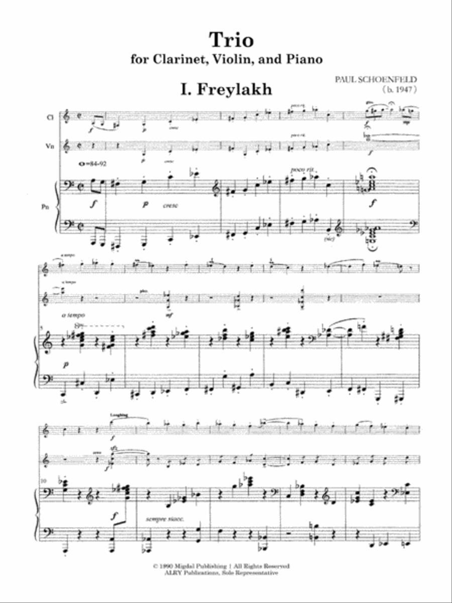Trio for Clarinet, Violin and Piano (Score and Parts) Clarinet scores gallery preview page 2