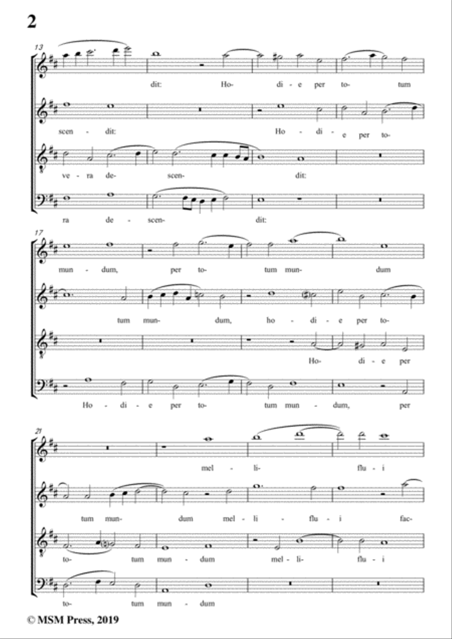 Porta-Hodie nobis de coelo,in D Major,for A cappella 4-Part scores gallery preview page 4