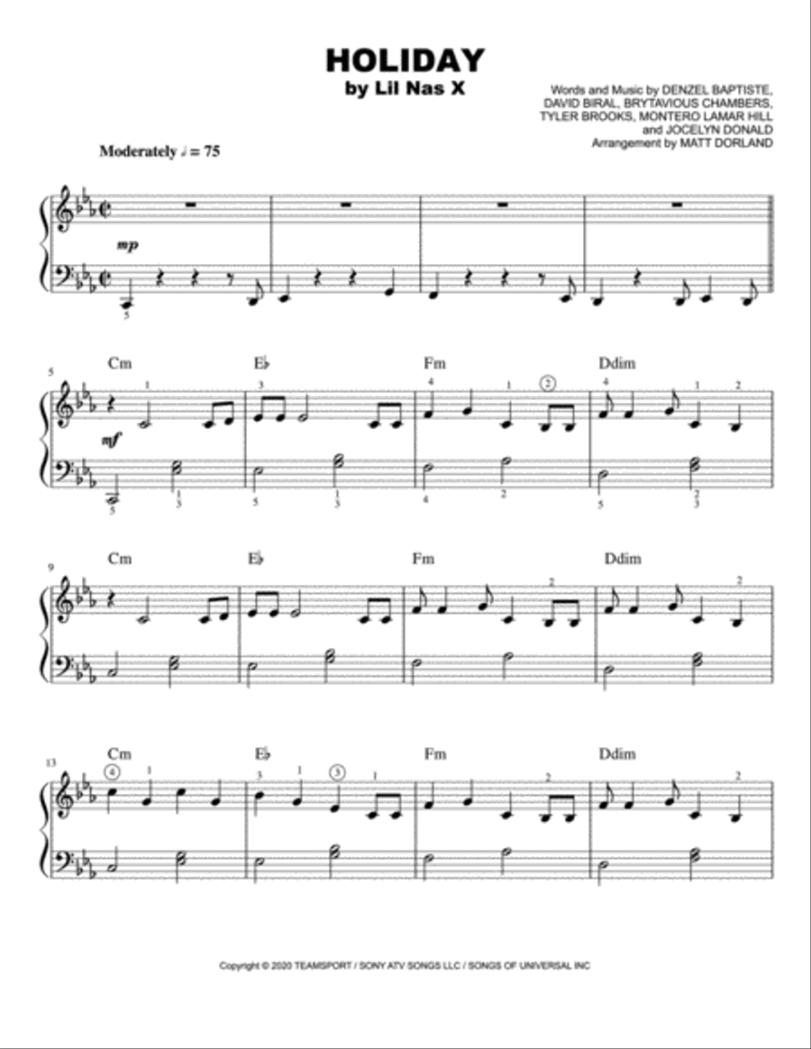 Holiday Easy Piano scores gallery preview page 1