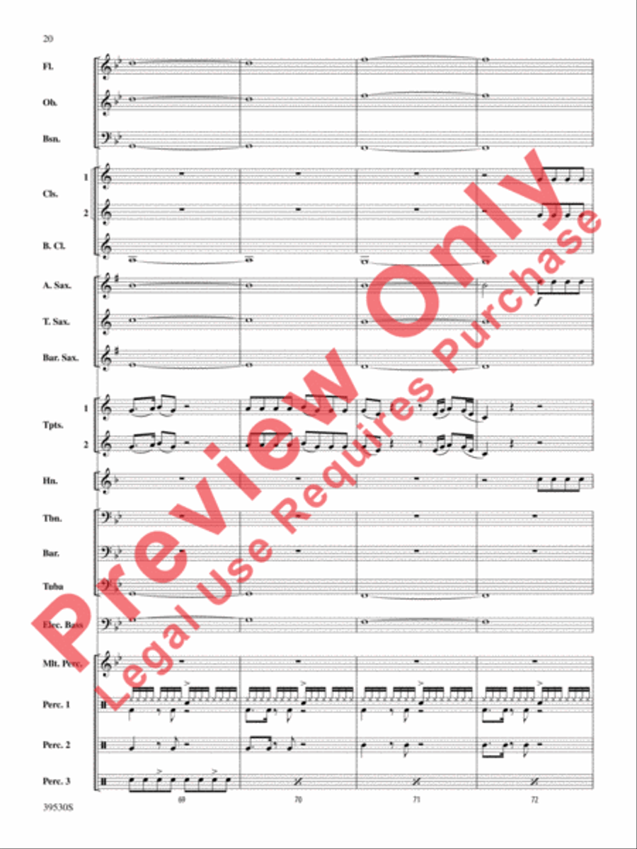 Teenage Dream / Super Bass Concert Band scores gallery preview page 21