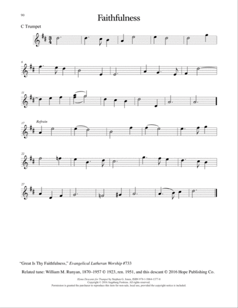 Hymn Descants for Trumpet C Trumpet scores gallery preview page 91