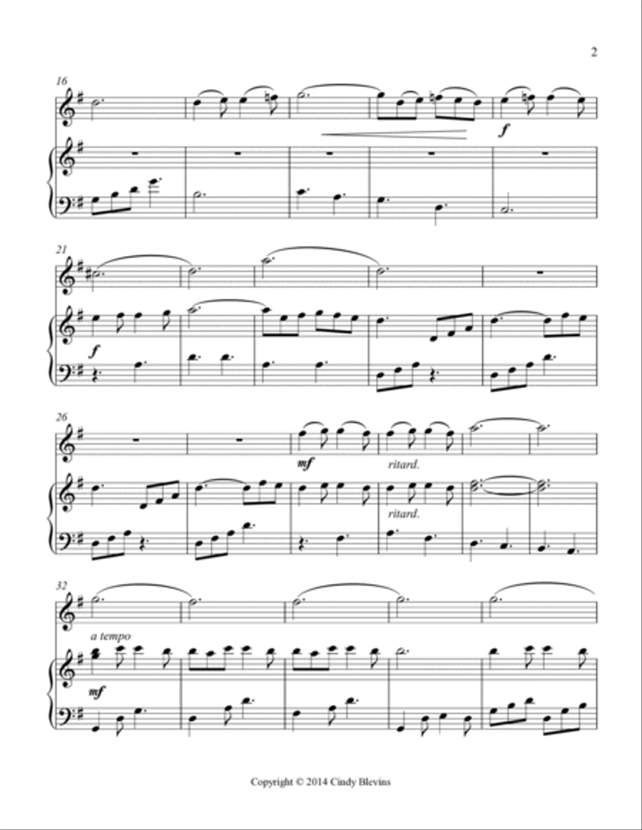Barcarolle, for Piano and Native American Flute Woodwind Duet scores gallery preview page 3