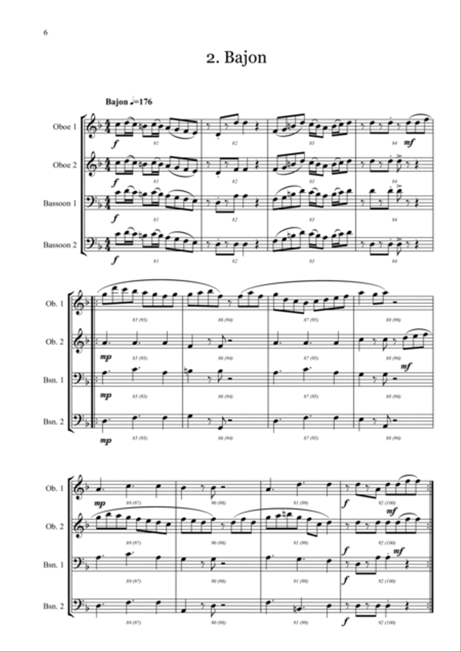 Two Brazilian dance Woodwind Quartet scores gallery preview page 6