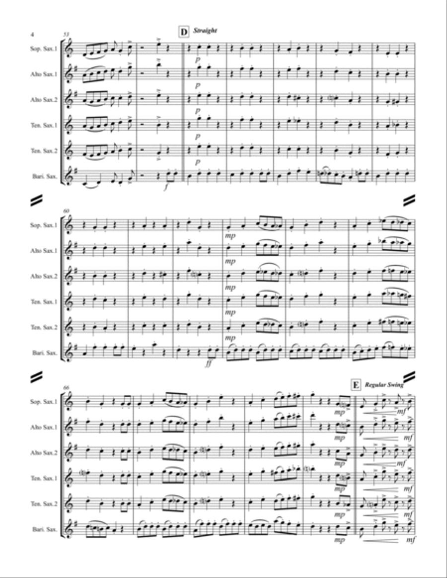 Parade of the Wooden Soldiers (for Saxophone Quintet SATTB or AATTB) Saxophone Quintet scores gallery preview page 5