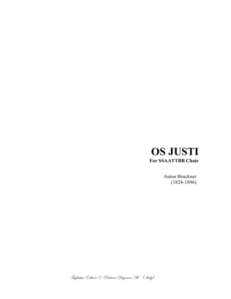 OS JUSTI - WAB 30 - A. Bruckner - For SSAATTBB Choir image number null