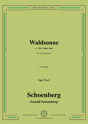 Book cover for Schoenberg-Waldsonne,in D Major,Op.2 No.4