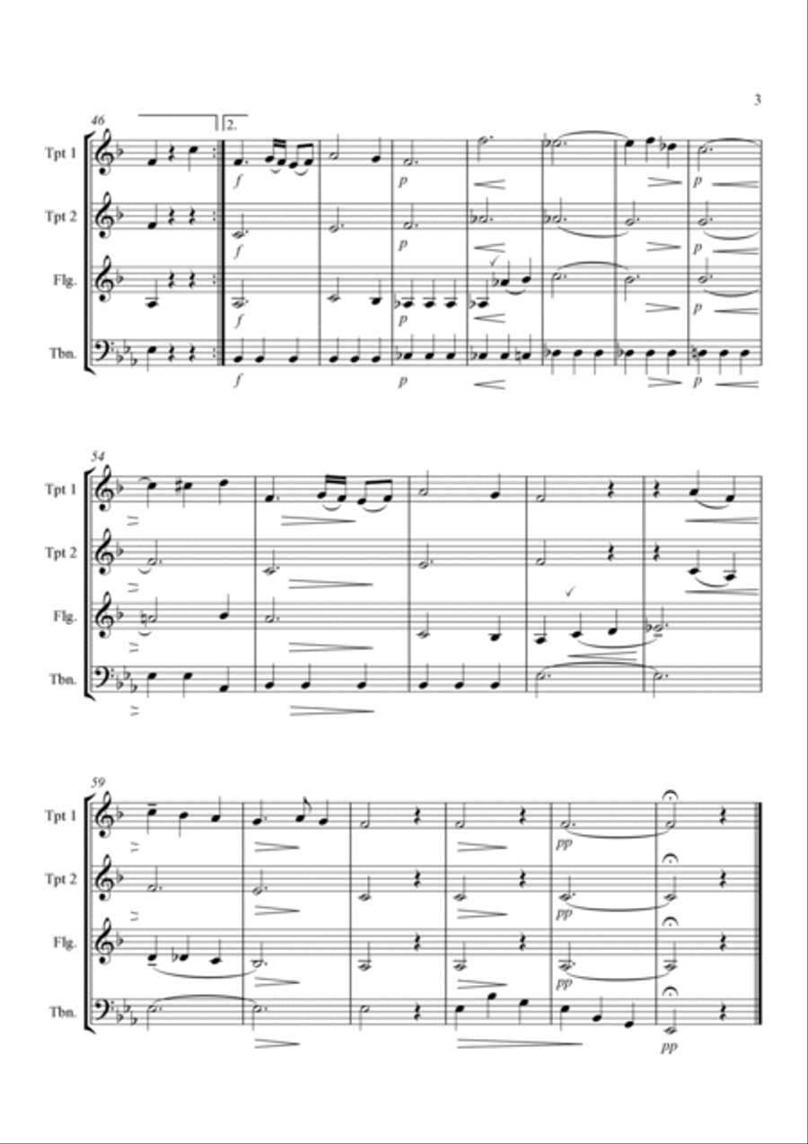Schubert's Theme Schubert's Theme Brass Ensemble scores gallery preview page 3