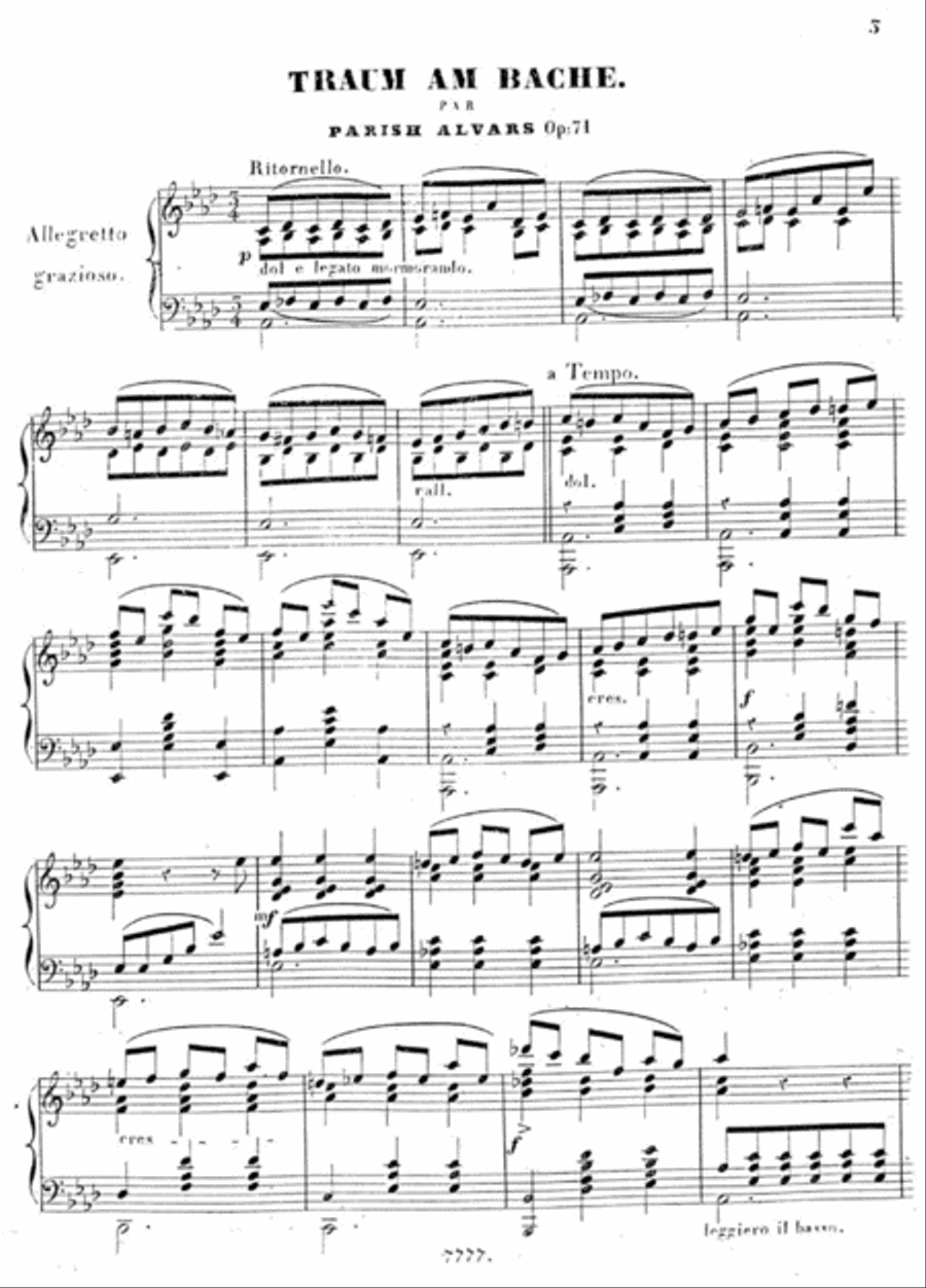 Traum am Bache Op. 71 (Illustrations of German Poetry No. 1) Harp scores gallery preview page 3