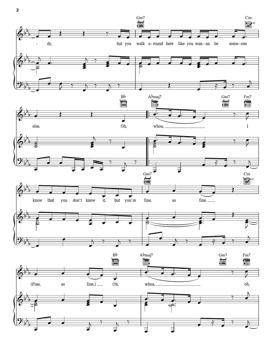 Treasure Piano, Vocal, Guitar scores gallery preview page 2