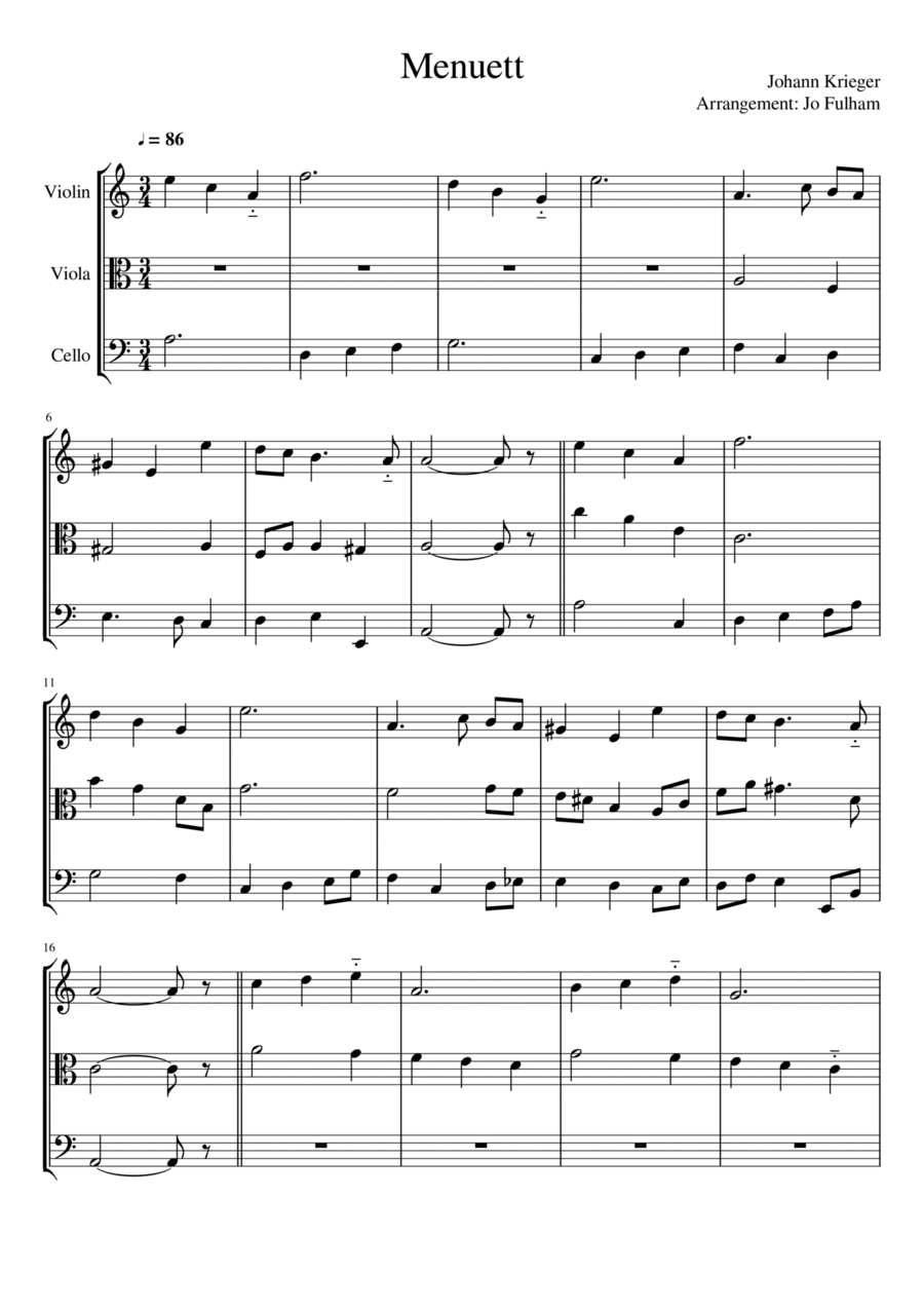 Menuett String Trio scores gallery preview page 1
