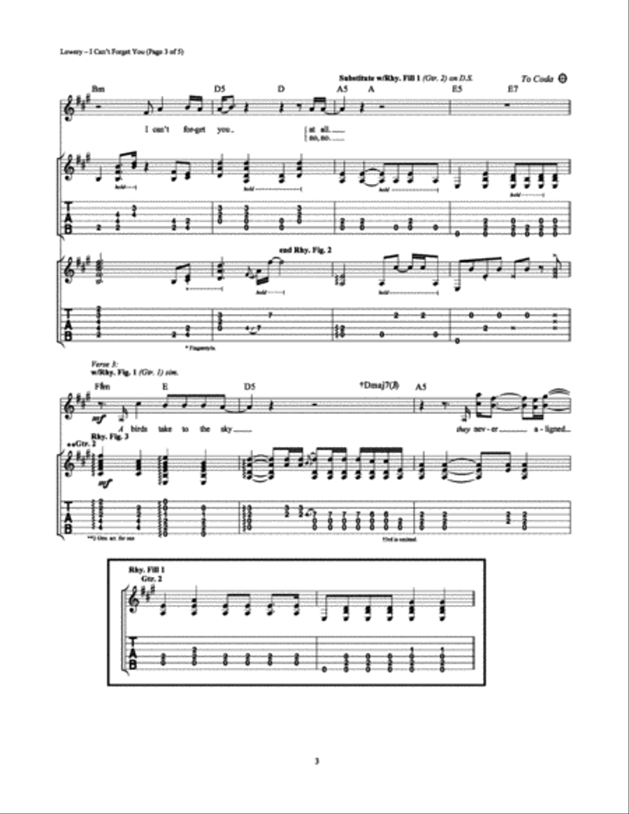 I Can't Forget You I Can't Forget You Electric Guitar scores gallery preview page 3