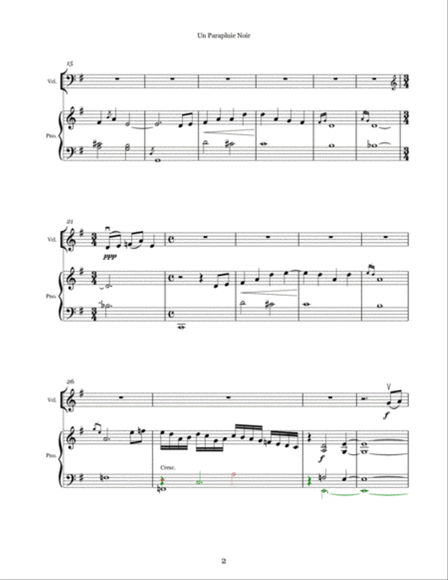 Un Parapluie Noir Un Parapluie Noir Piano scores gallery preview page 2